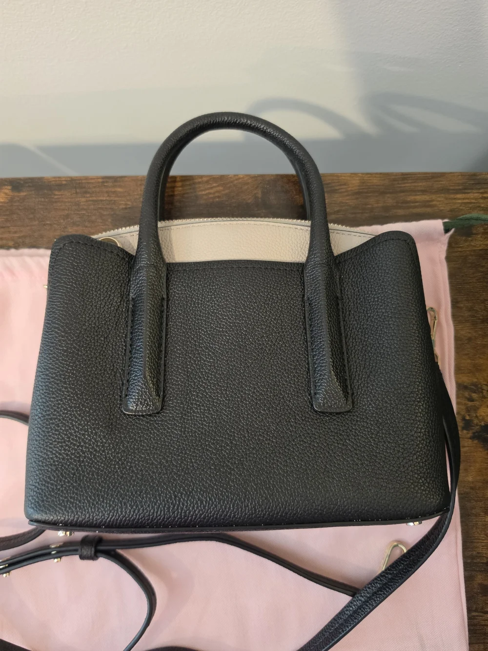 Kate Spade Mini Black Leather Satchel With Crossbody Strap